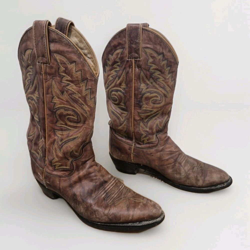 Justin Women's Sz 8C Western Boots L4562 Chestnut Brown Marbled Deerlite Cowgirl